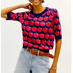 Maeve Apple Short Sleeve Sweater